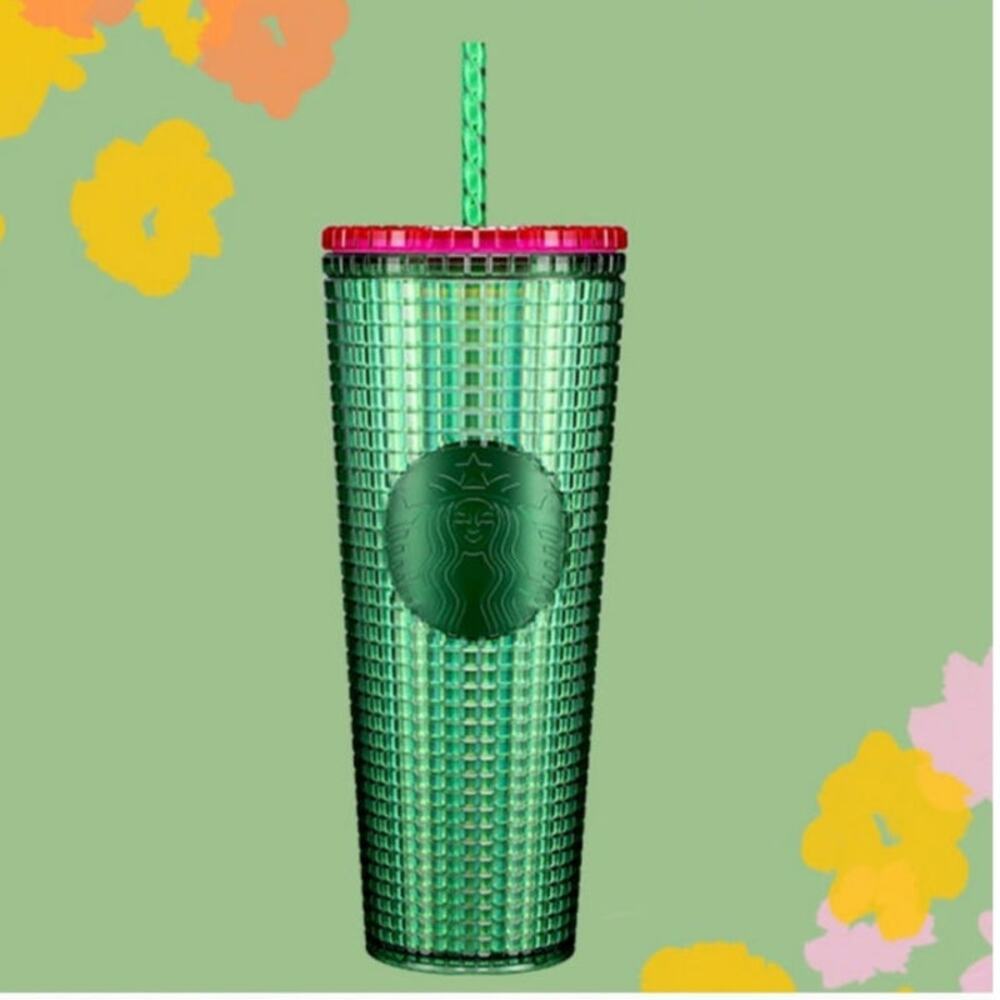 Starbucks Watermelon Grid Green Pink Venti Cold Cup Tumbler